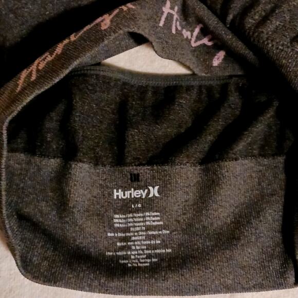 Hurley Signature Sports Bra Size LGRAY Crisscross Back Beach Adjustable Padded - Picture 10 of 11